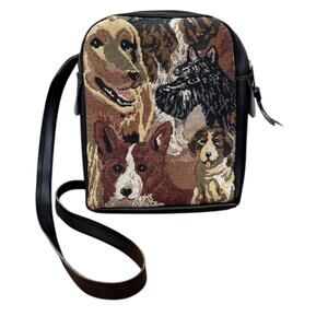 Retro Dog Tapestry Crossbody Bag